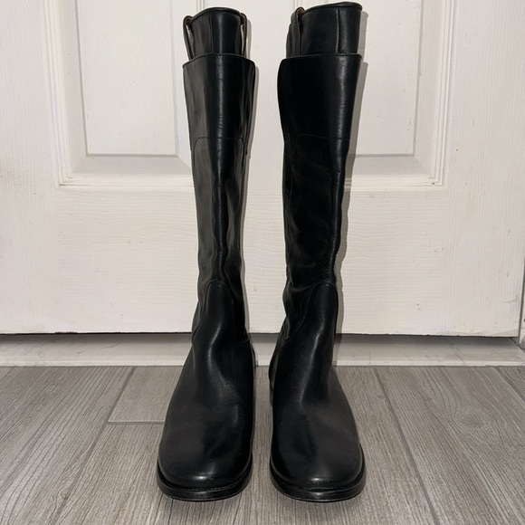 Frye Women’s Paige Tall Riding Boots Black Leather Size 6.5 - Picture 9 of 16